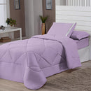 Kit Edredom Solteiro Dupla Face + Lençol 4 Pçs Preto Cinza