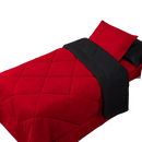 Kit Edredom Solteiro Dupla Face + Lençol 4 Pçs Preto Cinza