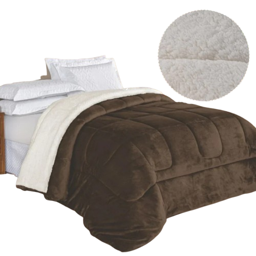 Coberdrom Edredom Sherpa Queen Casal - 2.40x2.20 - Macio e Elegante