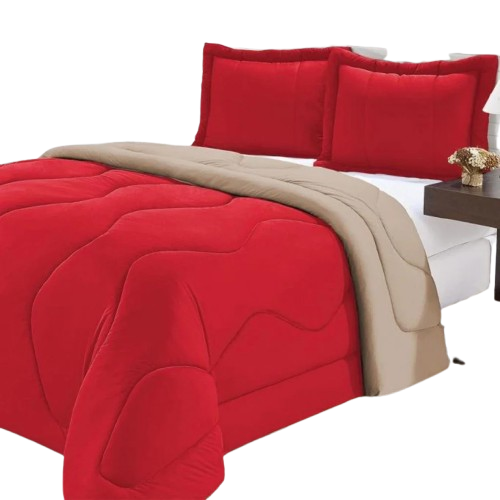 Edredom Casal Queen Dupla Face Malha Gel 3 Peças Preto Com Cinza