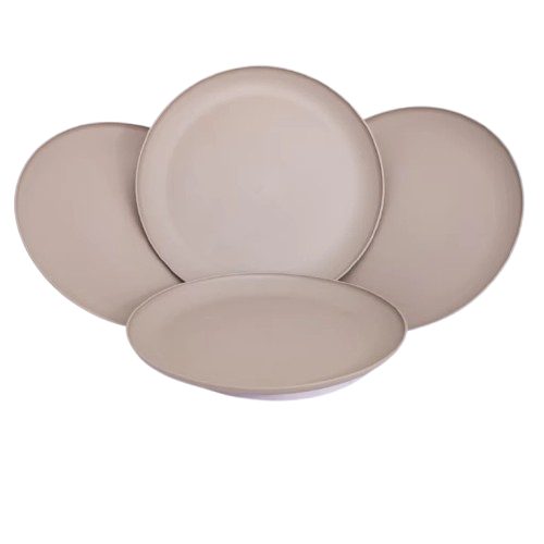 Jogo 4 Pratos Resistente Empilhável Reutilizável