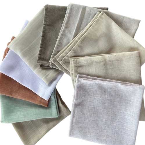 Kit 6 Guardanapos 42 cm x 42 cm Linho Misto com bainha