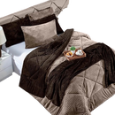 Kit Coberdrom KING 03 Peças Edredom Cobertor Dupla Face Canelado Denver Manta Quente com Fronhas